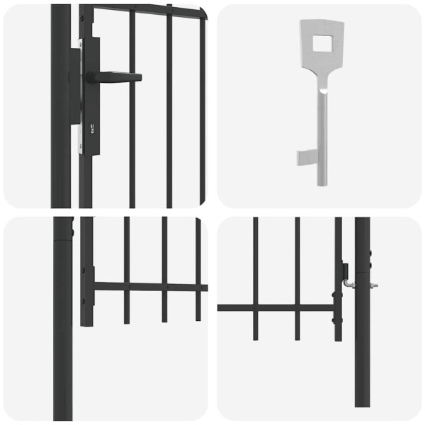 Puerta de cerca Gris 100 x 100 cm Acero Recubierto de Polvo M 4