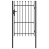 Puerta de cerca Gris 100 x 150 cm Acero Recubierto de Polvo 2