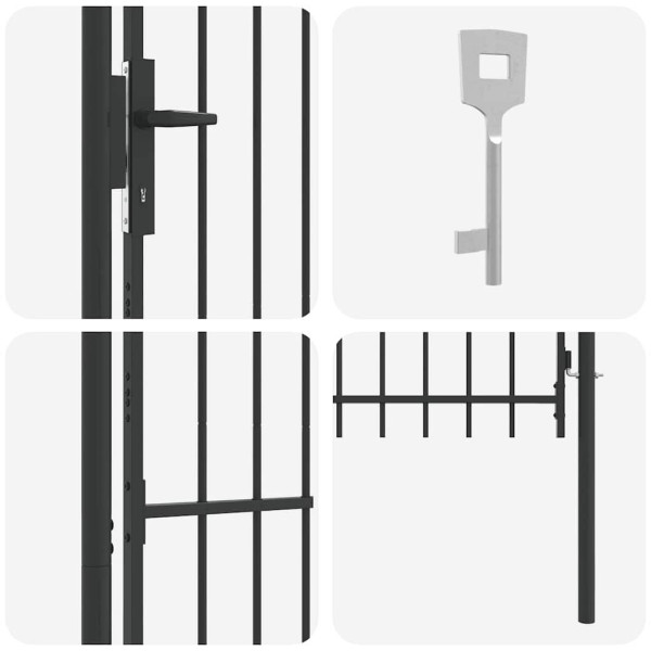 Puerta de cerca Gris 100 x 150 cm Acero Recubierto de Polvo M 4