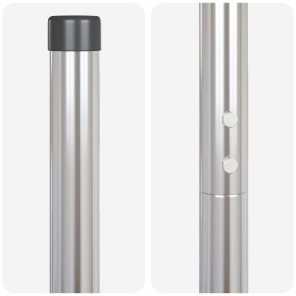 Postes de Cerca 12 pcs Prateado 210 cm Aço galvanizado M 5