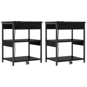 Cajoneras de Noche 2 pcs Roble negro 41 x 31 x 51 cm H