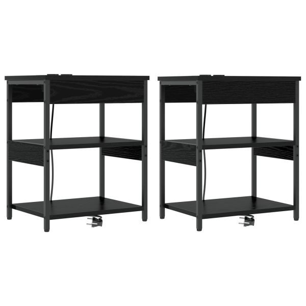 Cajoneras de Noche 2 pcs Roble negro 41 x 31 x 51 cm M 2