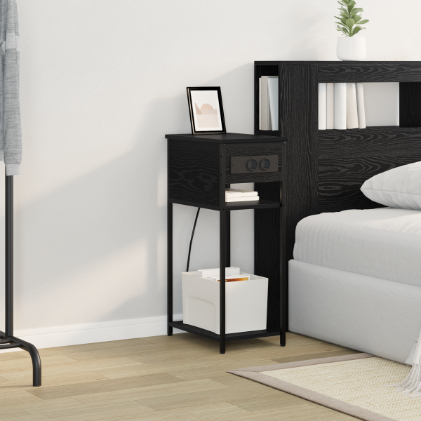 Armario de Noche Roble negro 28.1 x 40.9 x 75 cm M 4