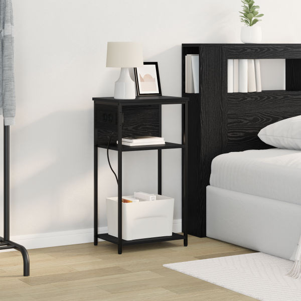 Armário de Cabeceira Carvalho preto 28.1 x 40.9 x 75 cm M 5