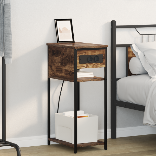 Armario de Noche Roble ahumado 28.1 x 40.9 x 75 cm D