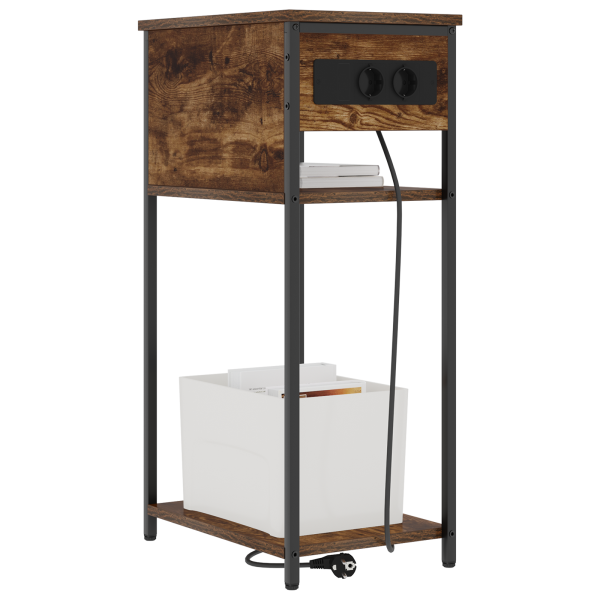 Armário de Cabeceira Carvalho fumado 28.1 x 40.9 x 75 cm M 3