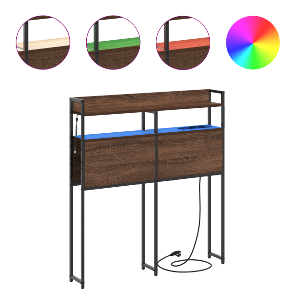 Cabecera de almacenamiento Marrón roble 75 cm M 4