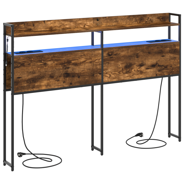 Cabecera de almacenamiento Roble ahumado 135 cm M 2