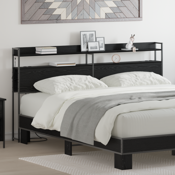 Cabecera de almacenamiento Roble negro 180 cm D