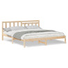 Estructura de cama Marrón 200 x 200 cm Madera de pino sólido 4