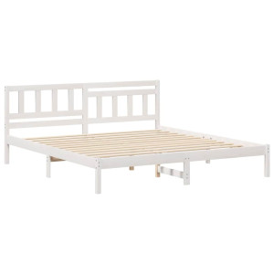 Estructura de cama Blanco 200 x 200 cm Madera de pino sólido H