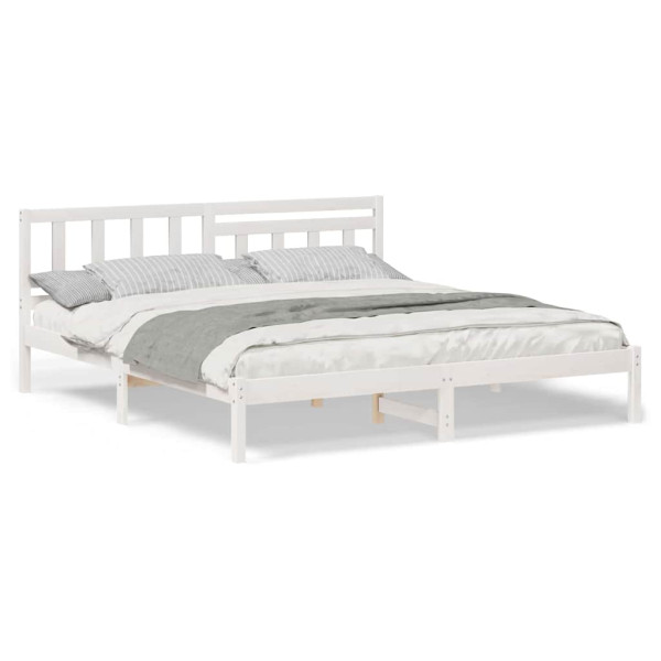 Estructura de cama Blanco 200 x 200 cm Madera de pino sólido M 4