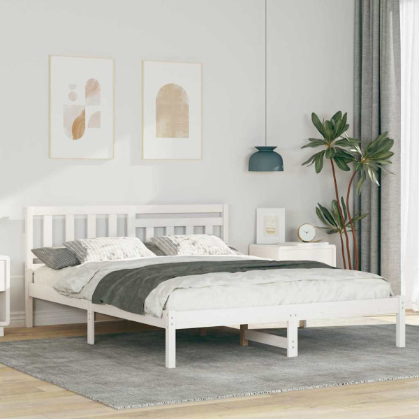 Estructura de cama Blanco 160 x 200 cm Madera de pino sólido D