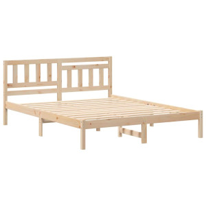 Estructura de cama Marrón 150 x 200 cm Madera de pino sólido H