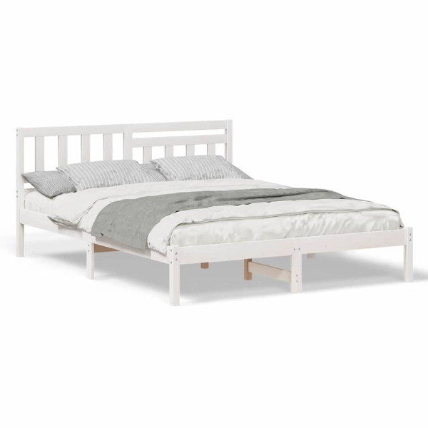 Estructura de cama Blanco 150 x 200 cm Madera de pino sólido M 4