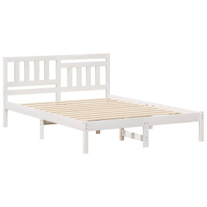 Estructura de cama Blanco 135 x 190 cm Madera de pino sólido H