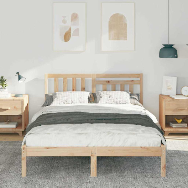 Estructura de cama Marrón 120 x 190 cm Madera de pino sólido M 5