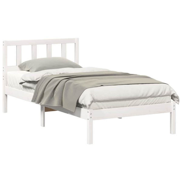 Estrutura da Cama Branco 90 x 200 cm Madeira de Pinheiro Sólido M 3