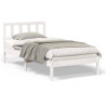 Estrutura da Cama Branco 90 x 190 cm Madeira de Pinheiro Sólido 4