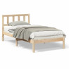 Estructura de cama Marrón 75 x 190 cm Madera de pino sólido 4