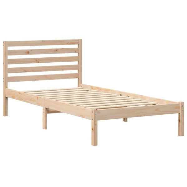 Estructura de cama Marrón 90 x 190 cm Madera de pino sólido M 2