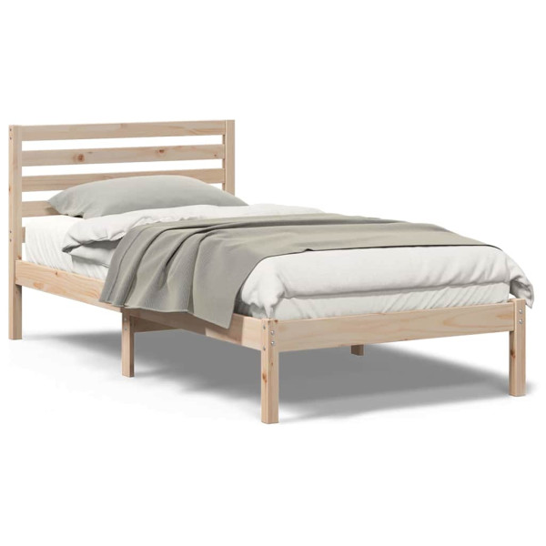 Estructura de cama Marrón 90 x 190 cm Madera de pino sólido M 4