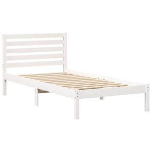 Estructura de cama Blanco 75 x 190 cm Madera de pino sólido H