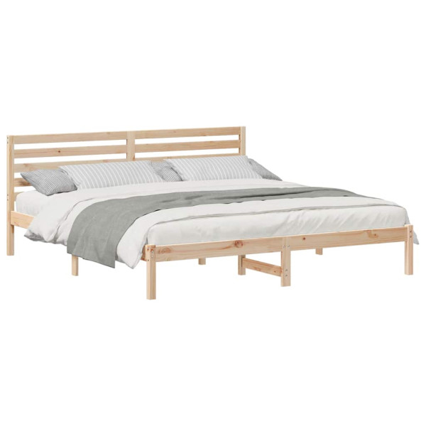 Estructura de cama Marrón 200 x 200 cm Madera de pino sólido M 3