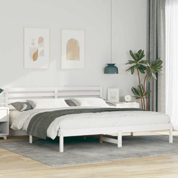 Estructura de cama Blanco 200 x 200 cm Madera de pino sólido D