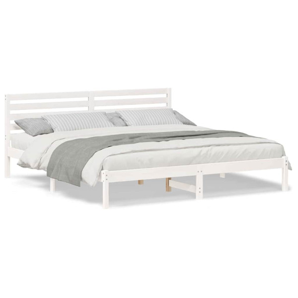 Estrutura da Cama com cabeceira Branco 200 x 200 cm M 4