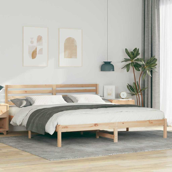 Estructura de cama Marrón 180 x 200 cm Madera de pino sólido D