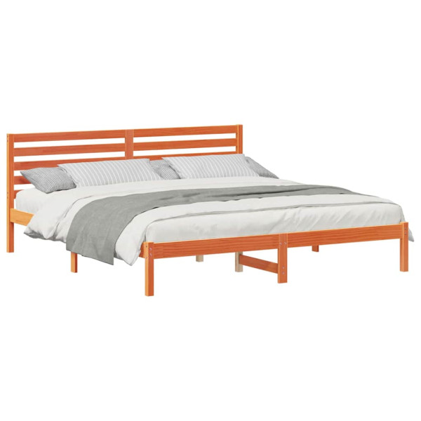 Estructura de cama con cabecera Marrón cera 180 x 200 cm M 3