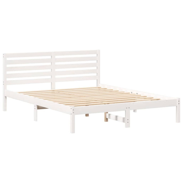 Estructura de cama Blanco 160 x 200 cm Madera de pino sólido M 2