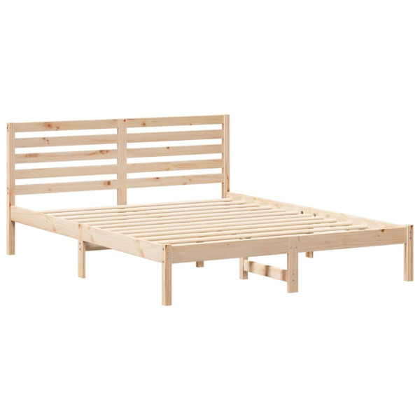Estructura de cama Marrón 150 x 200 cm Madera de pino sólido M 2