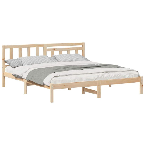 Estructura de cama Marrón 150 x 200 cm Madera de pino sólido M 3