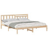Estructura de cama Marrón 150 x 200 cm Madera de pino sólido 3