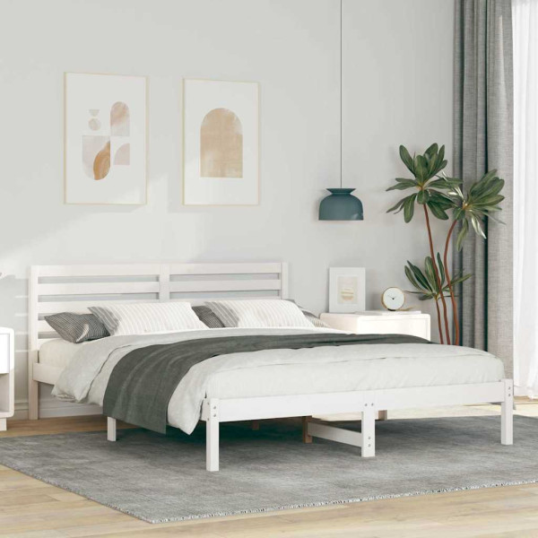 Estructura de cama Blanco 140 x 200 cm Madera de pino sólido D