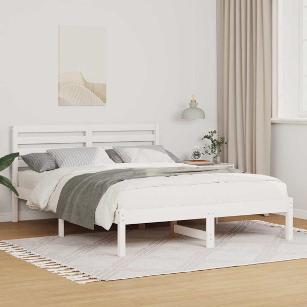 Estructura de cama Blanco 140 x 190 cm Madera de pino sólido D