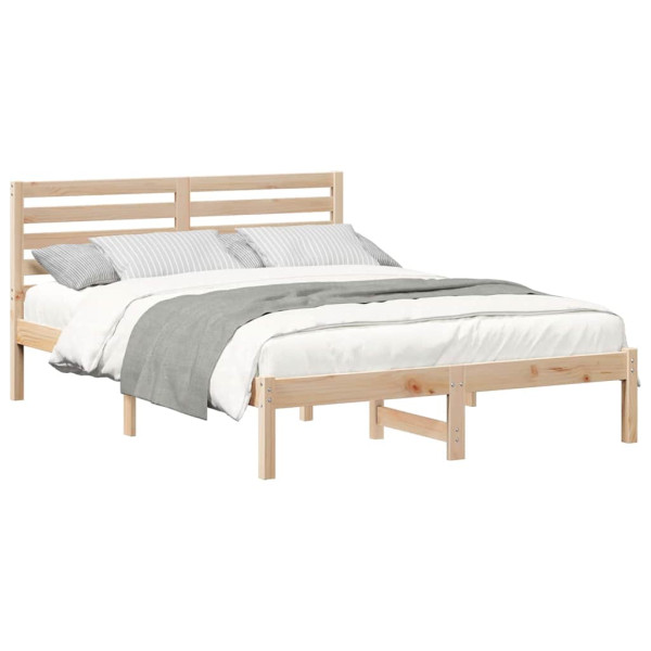 Estructura de cama Marrón 135 x 190 cm Madera de pino sólido M 3