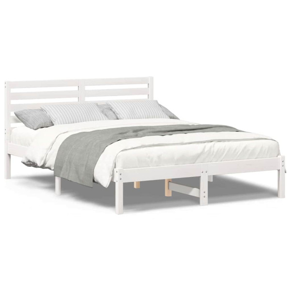 Estructura de cama Blanco 135 x 190 cm Madera de pino sólido M 4