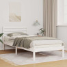 Estrutura da Cama Branco 80 x 210 cm Madeira de Pinheiro Sólido 1