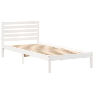 Estrutura da Cama com cabeceira Branco 100 x 210 cm H