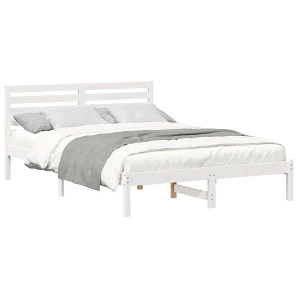 Estructura de cama Blanco 140 x 210 cm Madera de pino sólido M 3