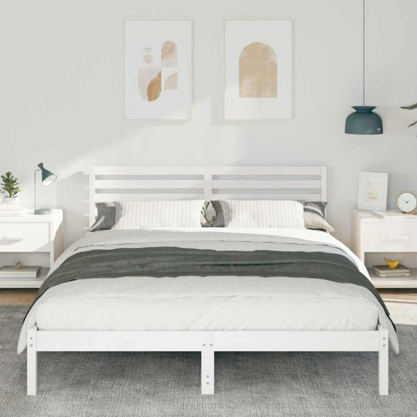 Estrutura da Cama com cabeceira Branco 160 x 210 cm M 5