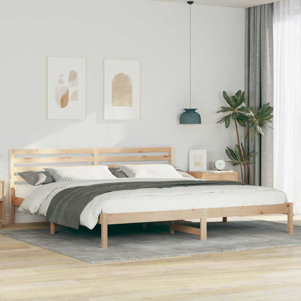 Estructura de cama Marrón 180 x 210 cm Madera de pino sólido D
