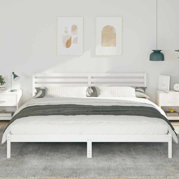 Estructura de cama Blanco 200 x 210 cm Madera de pino sólido M 5