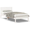 Estrutura da Cama Branco 90 x 220 cm Madeira de Pinheiro Sólido 4