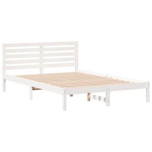 Estructura de cama Blanco 140 x 220 cm Madera de pino sólido H
