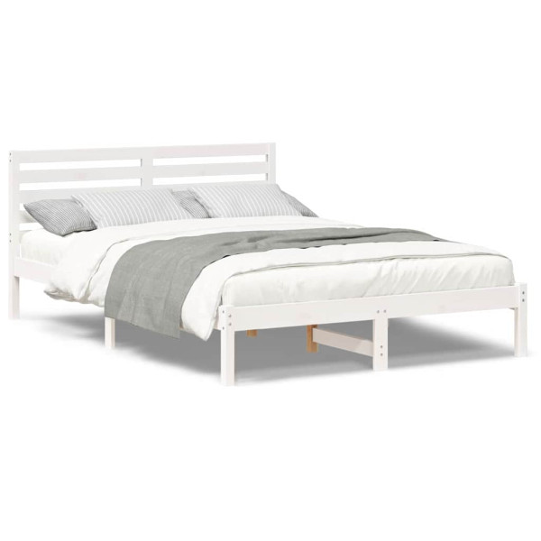 Estrutura da Cama com cabeceira Branco 140 x 220 cm M 4