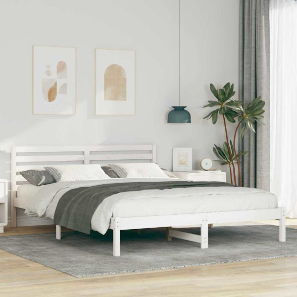 Estructura de cama Blanco 160 x 220 cm Madera de pino sólido D